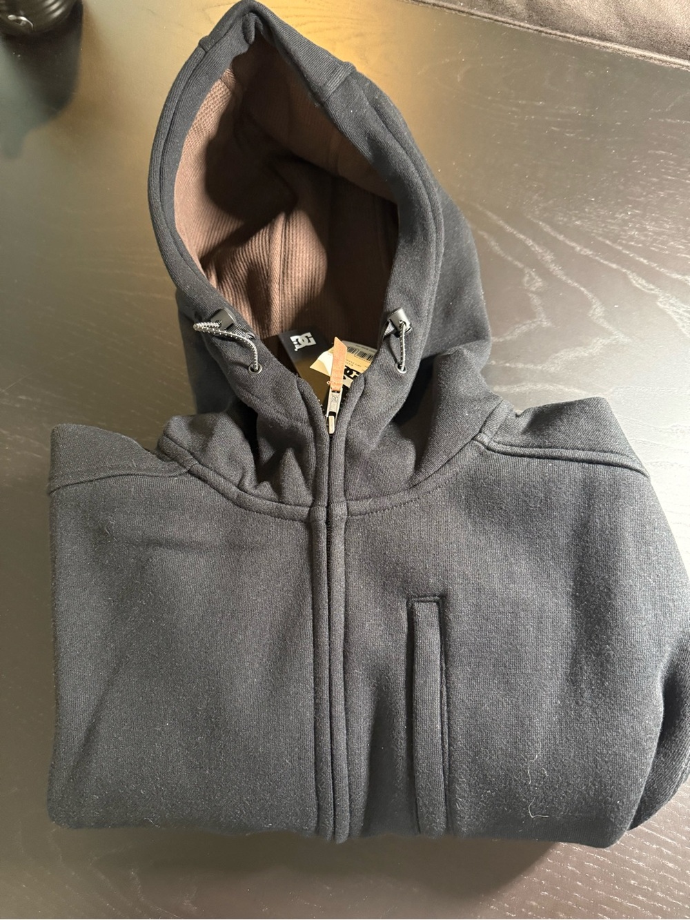 Brand New DC zip up hoodie fleece sweater black small